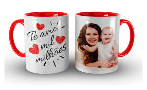 Caneca Personalizada (colorida) Porcelana colorida 96x150mm Branca Sublimação  