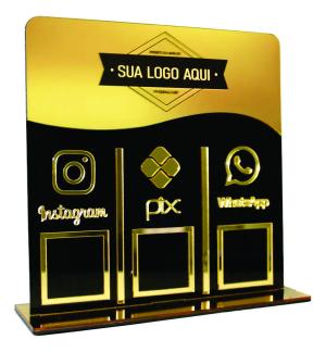display de mesa ( personalizado) acrilico 3 mm 24X24  ACRILICO personalizado com sua logo ACRILICO COM LOGO E GRAVAÇÃO A LASER