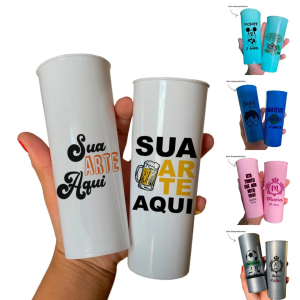 Long Drink Personalizado (frente) Plástico  1 Cor sublimação frente  